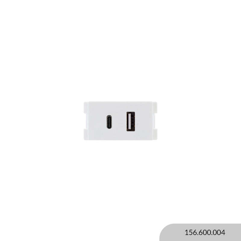 MÓDULO ATENEA TOMA CARGADOR USB-A + USB-C 2.1A