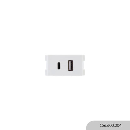 MÓDULO ATENEA TOMA CARGADOR USB-A + USB-C 2.1A