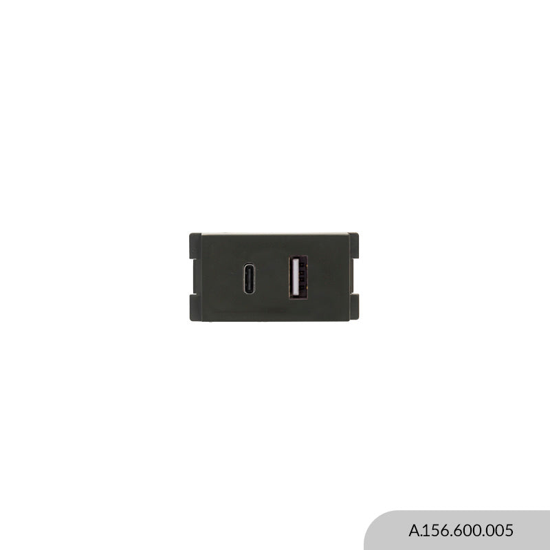 MÓDULO ATENEA TOMA CARGADOR USB-A + USB-C 2.1A